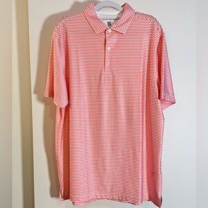 Hickey Freeman Men's Red Striped Polo Shirt